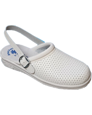 Zueco de piel con correa