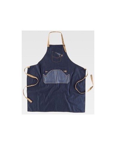 Delantal con peto vaquero combinado M716