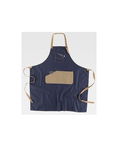 Delantal con peto vaquero combinado M718