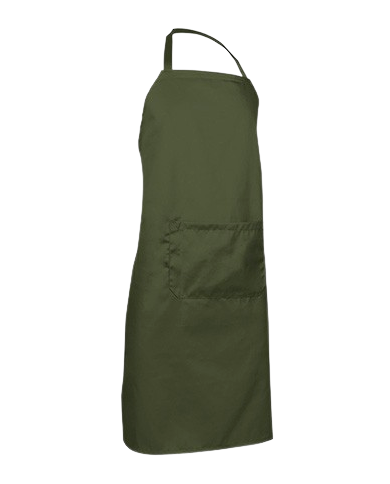 Delantal con peto y bolsillo. OVEN