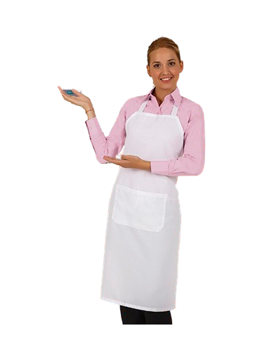 Delantal con peto y bolsillo. TIMBAL
