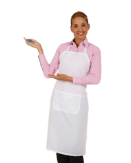 Delantal con peto y bolsillo. TIMBAL