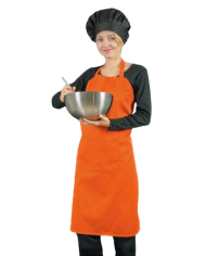 Delantal con peto y bolsillo. OVEN