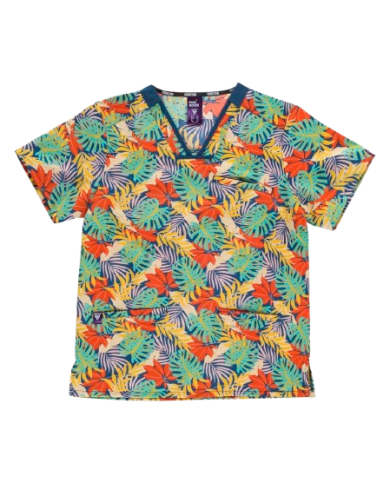 Casaca unisex de manga corta con tejido elástico y estampado. B9859