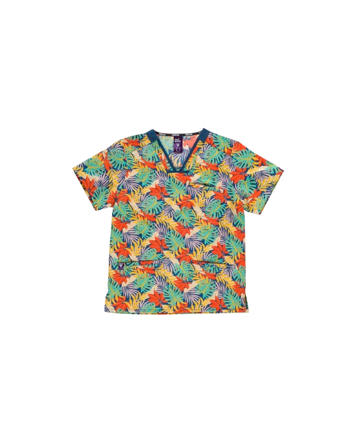 Casaca unisex de manga corta con tejido elástico y estampado. B9859