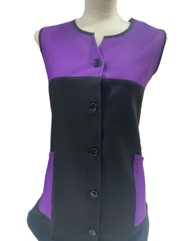 Bata de botones anti-lejía