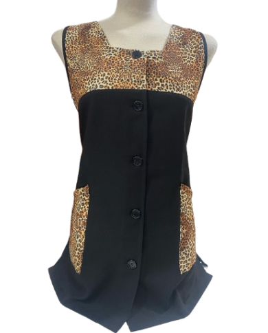 Bata de botones anti-lejía