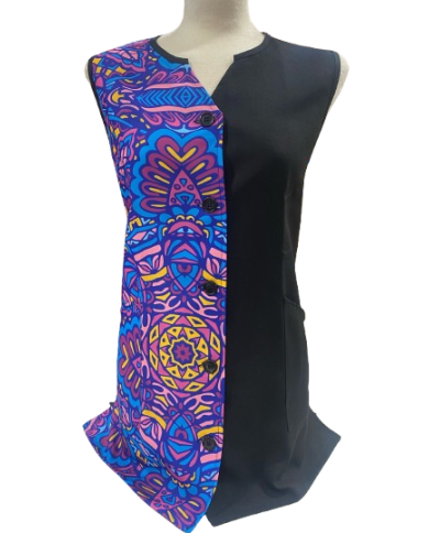 Bata de botones anti-lejía