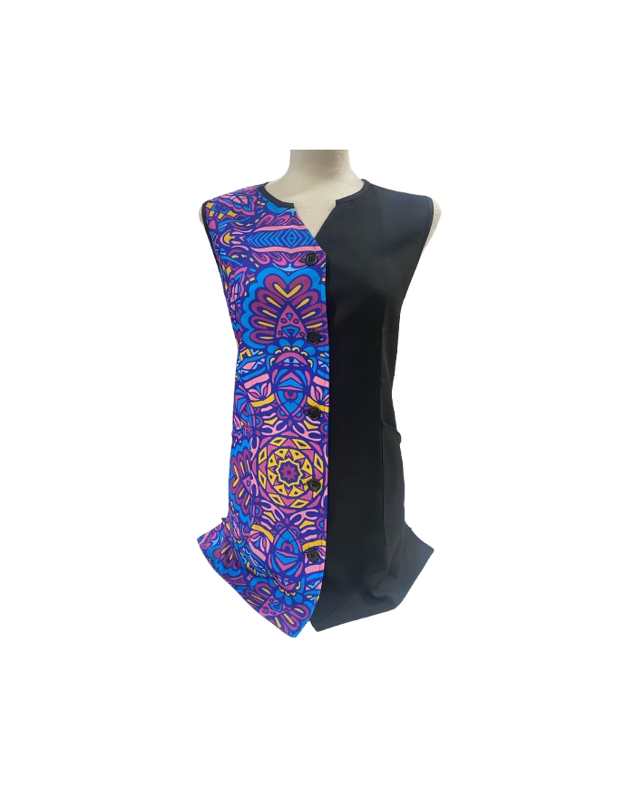 Bata de botones anti-lejía