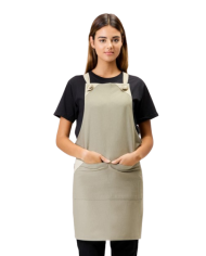 Delantal peto canvas cruzado azul. M752