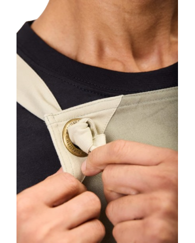 Delantal peto canvas cruzado azul. M752