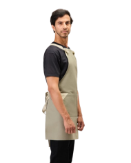 Delantal peto canvas cruzado azul. M752