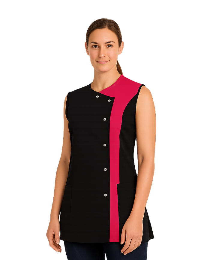 Bata corchetes contraste fucsia Mod.82