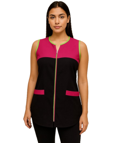 Bata Combinada  Cremallera Bicolor 805