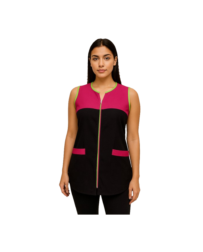 Bata Combinada  Cremallera Bicolor 805