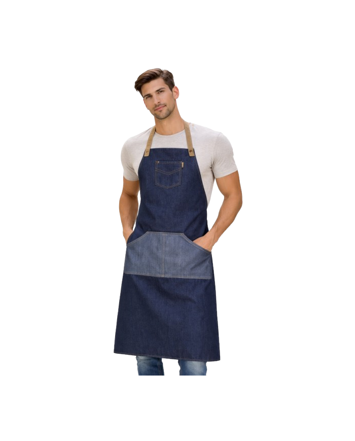 Delantal con peto vaquero combinado M716