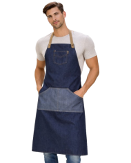 Delantal con peto vaquero combinado M716