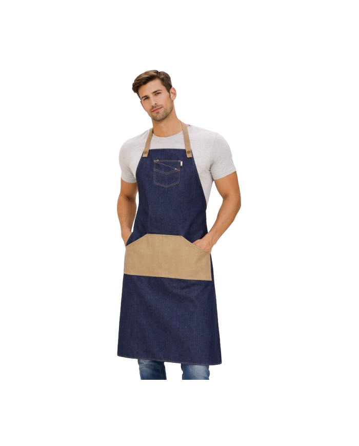 Delantal con peto vaquero combinado M718