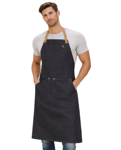 Delantal con peto en tejido canvas M722