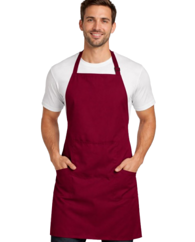 Delantal con peto y bolsillo. OVEN