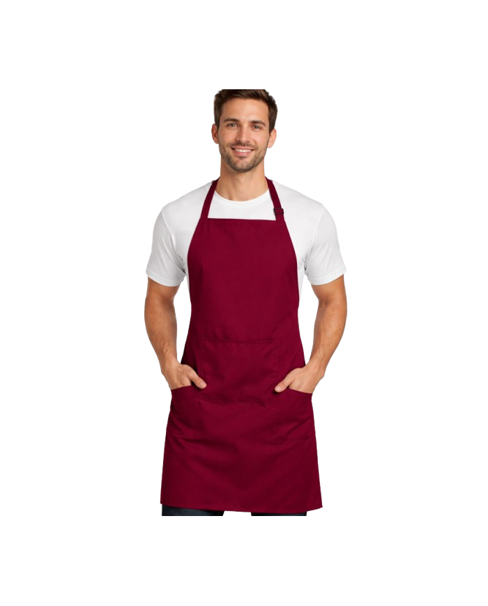 Delantal con peto y bolsillo. OVEN