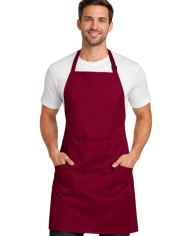 Delantal con peto y bolsillo. OVEN