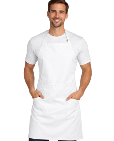 Delantal con peto y bolsillo. TIMBAL