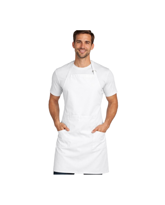 Delantal con peto y bolsillo. TIMBAL