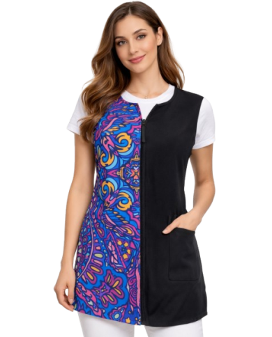 Bata con cremallera anti-lejía