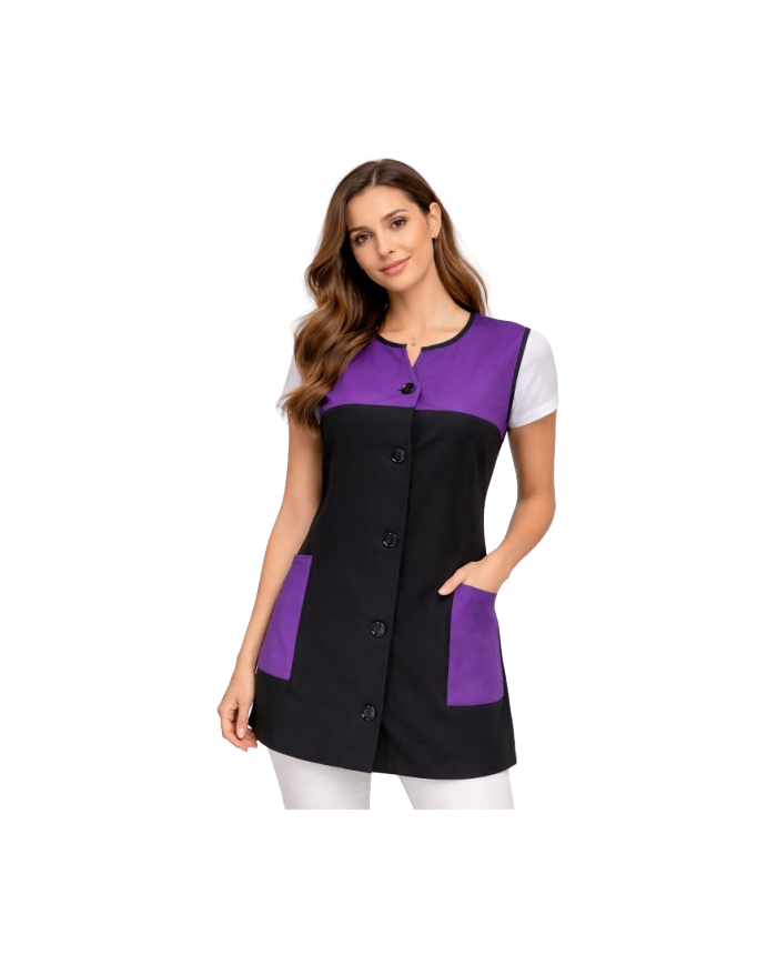 Bata de botones anti-lejía