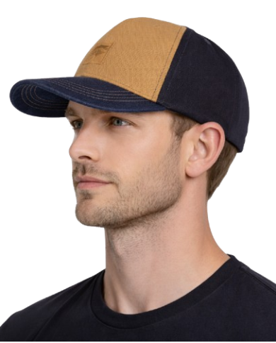 Gorra de tejido canvas combinado con vaquero.